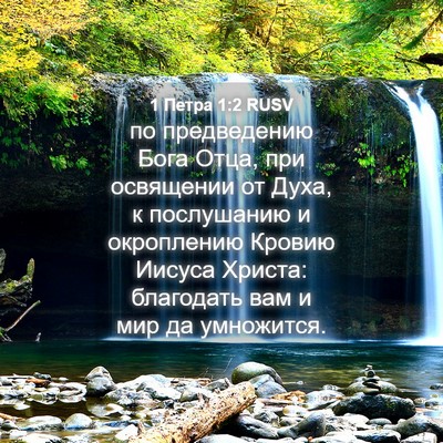 Picture 04 - 1 Петра 1:2 RUSV - по предведению Бога Отца, - Bible Verse Picture