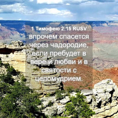 Picture 04 - 1 Тимофею 2:15 RUSV - впрочем спасется через - Bible Verse Picture