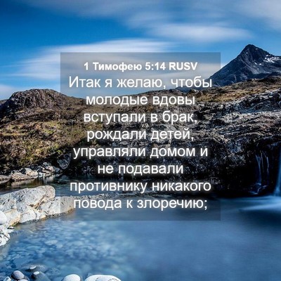Picture 04 - 1 Тимофею 5:14 RUSV - Итак я желаю, чтобы молодые - Bible Verse Picture