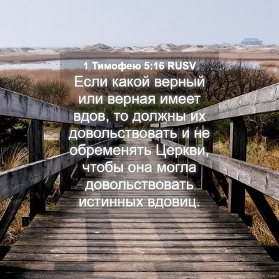 Picture 04 - 1 Тимофею 5:16 RUSV - Если какой верный или - Bible Verse Picture