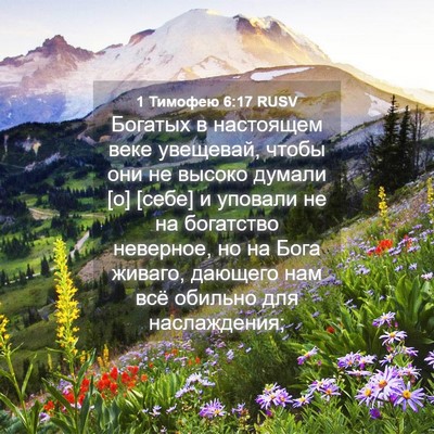 Picture 04 - 1 Тимофею 6:17 RUSV - Богатых в настоящем веке - Bible Verse Picture