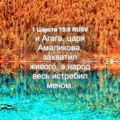 Picture 04 - 1 Царств 15:8 RUSV - и Агага, царя Амаликова, - Bible Verse Picture