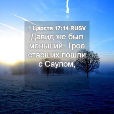 Picture 04 - 1 Царств 17:14 RUSV - Давид же был меньший. Трое - Bible Verse Picture