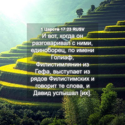 Picture 04 - 1 Царств 17:23 RUSV - И вот, когда он - Bible Verse Picture
