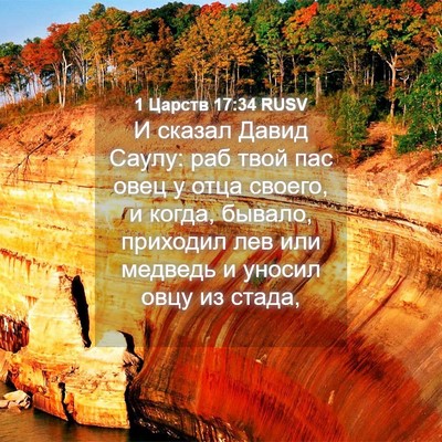 Picture 04 - 1 Царств 17:34 RUSV - И сказал Давид Саулу: раб - Bible Verse Picture