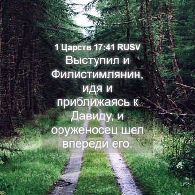 Picture 04 - 1 Царств 17:41 RUSV - Выступил и Филистимлянин, - Bible Verse Picture