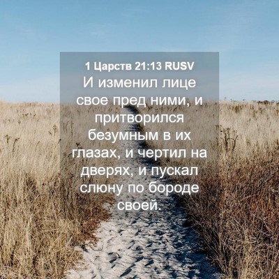 Picture 04 - 1 Царств 21:13 RUSV - И изменил лице свое пред - Bible Verse Picture