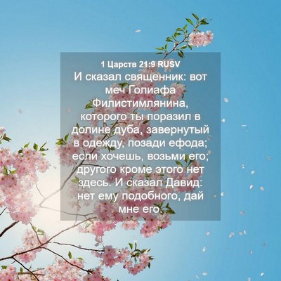 Picture 04 - 1 Царств 21:9 RUSV - И сказал священник: вот меч - Bible Verse Picture