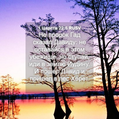 Picture 04 - 1 Царств 22:5 RUSV - Но пророк Гад сказал - Bible Verse Picture