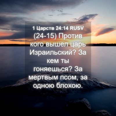 Picture 04 - 1 Царств 24:14 RUSV - (24-15) Против кого вышел царь - Bible Verse Picture