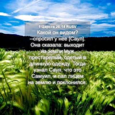 Picture 04 - 1 Царств 28:14 RUSV - Какой он видом? --спросил у - Bible Verse Picture