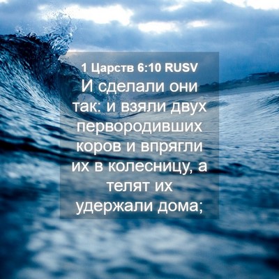 Picture 04 - 1 Царств 6:10 RUSV - И сделали они так: и взяли - Bible Verse Picture