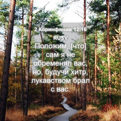 Picture 04 - 2 Коринфянам 12:16 RUSV - Положим, [что] сам я не - Bible Verse Picture