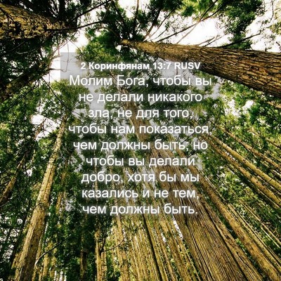 Picture 04 - 2 Коринфянам 13:7 RUSV - Молим Бога, чтобы вы не - Bible Verse Picture