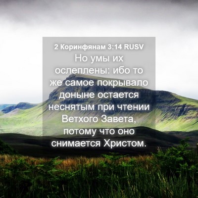 Picture 04 - 2 Коринфянам 3:14 RUSV - Но умы их ослеплены: ибо то - Bible Verse Picture