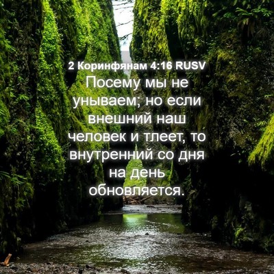 Picture 04 - 2 Коринфянам 4:16 RUSV - Посему мы не унываем; но - Bible Verse Picture