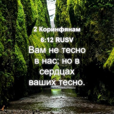 Picture 04 - 2 Коринфянам 6:12 RUSV - Вам не тесно в нас; но в - Bible Verse Picture