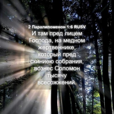 Picture 04 - 2 Паралипоменон 1:6 RUSV - И там пред лицем Господа, - Bible Verse Picture