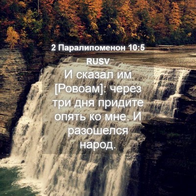 Picture 04 - 2 Паралипоменон 10:5 RUSV - И сказал им [Ровоам]: через - Bible Verse Picture