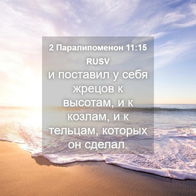 Picture 04 - 2 Паралипоменон 11:15 RUSV - и поставил у себя жрецов к - Bible Verse Picture