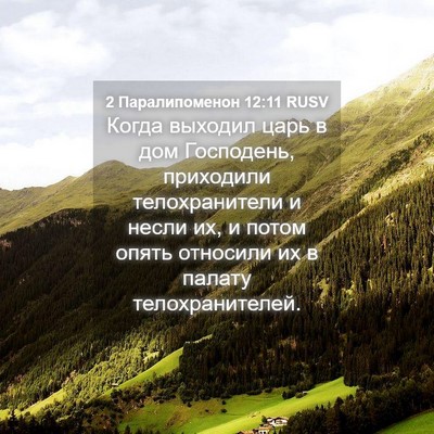 Picture 04 - 2 Паралипоменон 12:11 RUSV - Когда выходил царь в дом - Bible Verse Picture