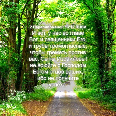 Picture 04 - 2 Паралипоменон 13:12 RUSV - И вот, у нас во главе Бог, и - Bible Verse Picture
