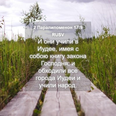 Picture 04 - 2 Паралипоменон 17:9 RUSV - И они учили в Иудее, имея с - Bible Verse Picture