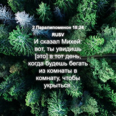 Picture 04 - 2 Паралипоменон 18:24 RUSV - И сказал Михей: вот, ты - Bible Verse Picture