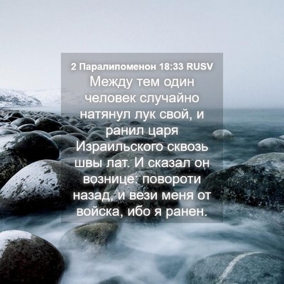 Picture 04 - 2 Паралипоменон 18:33 RUSV - Между тем один человек - Bible Verse Picture