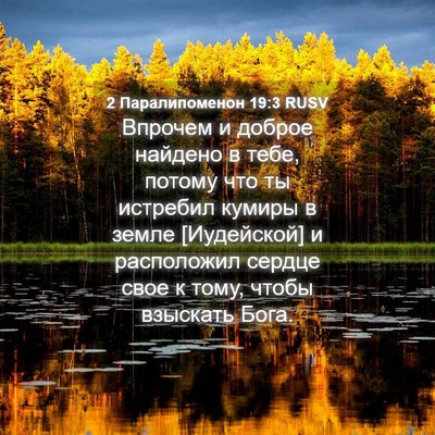 Picture 04 - 2 Паралипоменон 19:3 RUSV - Впрочем и доброе найдено в - Bible Verse Picture