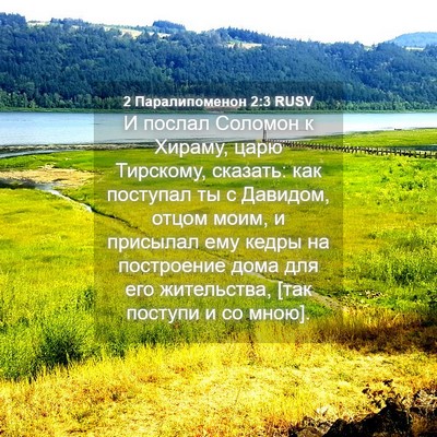 Picture 04 - 2 Паралипоменон 2:3 RUSV - И послал Соломон к Хираму, - Bible Verse Picture