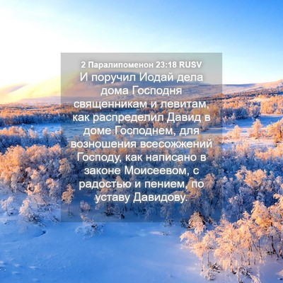 Picture 04 - 2 Паралипоменон 23:18 RUSV - И поручил Иодай дела дома - Bible Verse Picture