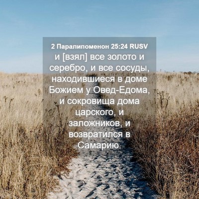 Picture 04 - 2 Паралипоменон 25:24 RUSV - и [взял] все золото и - Bible Verse Picture