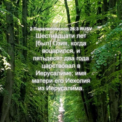 Picture 04 - 2 Паралипоменон 26:3 RUSV - Шестнадцати лет [был] Озия, - Bible Verse Picture