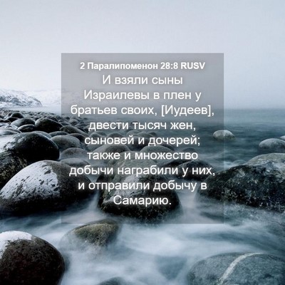 Picture 04 - 2 Паралипоменон 28:8 RUSV - И взяли сыны Израилевы в - Bible Verse Picture