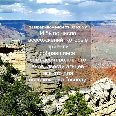 Picture 04 - 2 Паралипоменон 29:32 RUSV - И было число всесожжений, - Bible Verse Picture