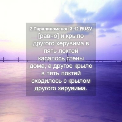 Picture 04 - 2 Паралипоменон 3:12 RUSV - [равно] и крыло другого - Bible Verse Picture
