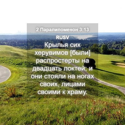 Picture 04 - 2 Паралипоменон 3:13 RUSV - Крылья сих херувимов [были] - Bible Verse Picture
