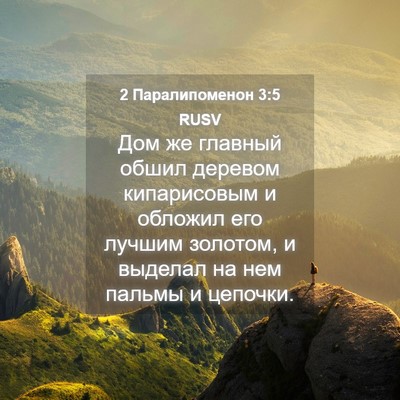 Picture 04 - 2 Паралипоменон 3:5 RUSV - Дом же главный обшил - Bible Verse Picture