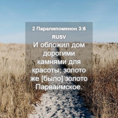 Picture 04 - 2 Паралипоменон 3:6 RUSV - И обложил дом дорогими - Bible Verse Picture