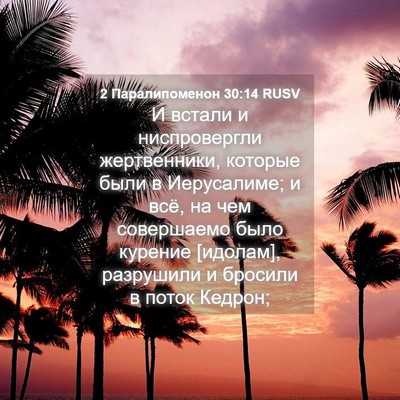 Picture 04 - 2 Паралипоменон 30:14 RUSV - И встали и ниспровергли - Bible Verse Picture