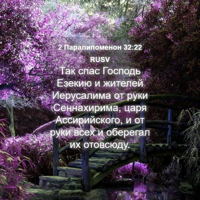 Picture 04 - 2 Паралипоменон 32:22 RUSV - Так спас Господь Езекию и - Bible Verse Picture
