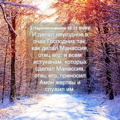 Picture 04 - 2 Паралипоменон 33:22 RUSV - И делал неугодное в очах - Bible Verse Picture
