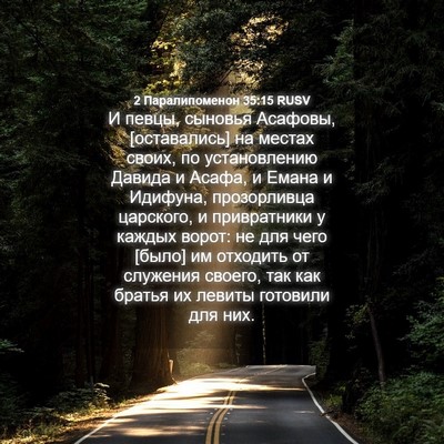 Picture 04 - 2 Паралипоменон 35:15 RUSV - И певцы, сыновья Асафовы, - Bible Verse Picture