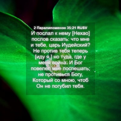 Picture 04 - 2 Паралипоменон 35:21 RUSV - И послал к нему [Нехао] - Bible Verse Picture
