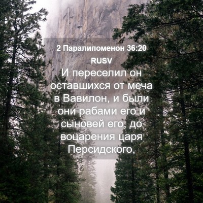 Picture 04 - 2 Паралипоменон 36:20 RUSV - И переселил он оставшихся - Bible Verse Picture