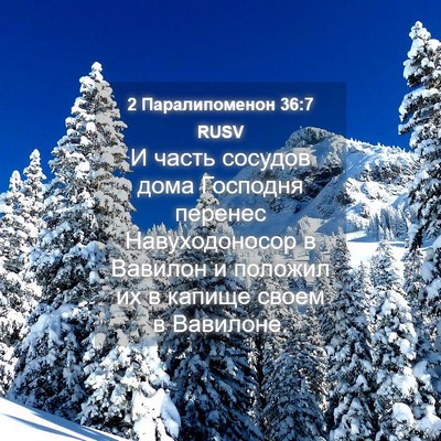 Picture 04 - 2 Паралипоменон 36:7 RUSV - И часть сосудов дома - Bible Verse Picture