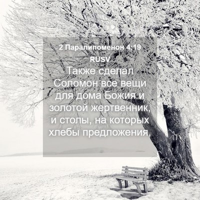Picture 04 - 2 Паралипоменон 4:19 RUSV - Также сделал Соломон все - Bible Verse Picture