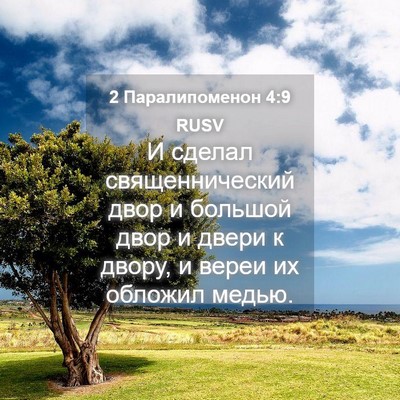 Picture 04 - 2 Паралипоменон 4:9 RUSV - И сделал священнический - Bible Verse Picture
