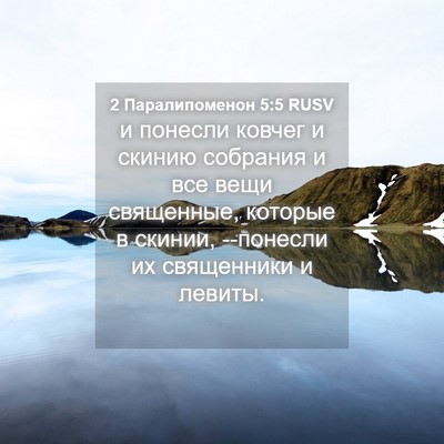 Picture 04 - 2 Паралипоменон 5:5 RUSV - и понесли ковчег и скинию - Bible Verse Picture